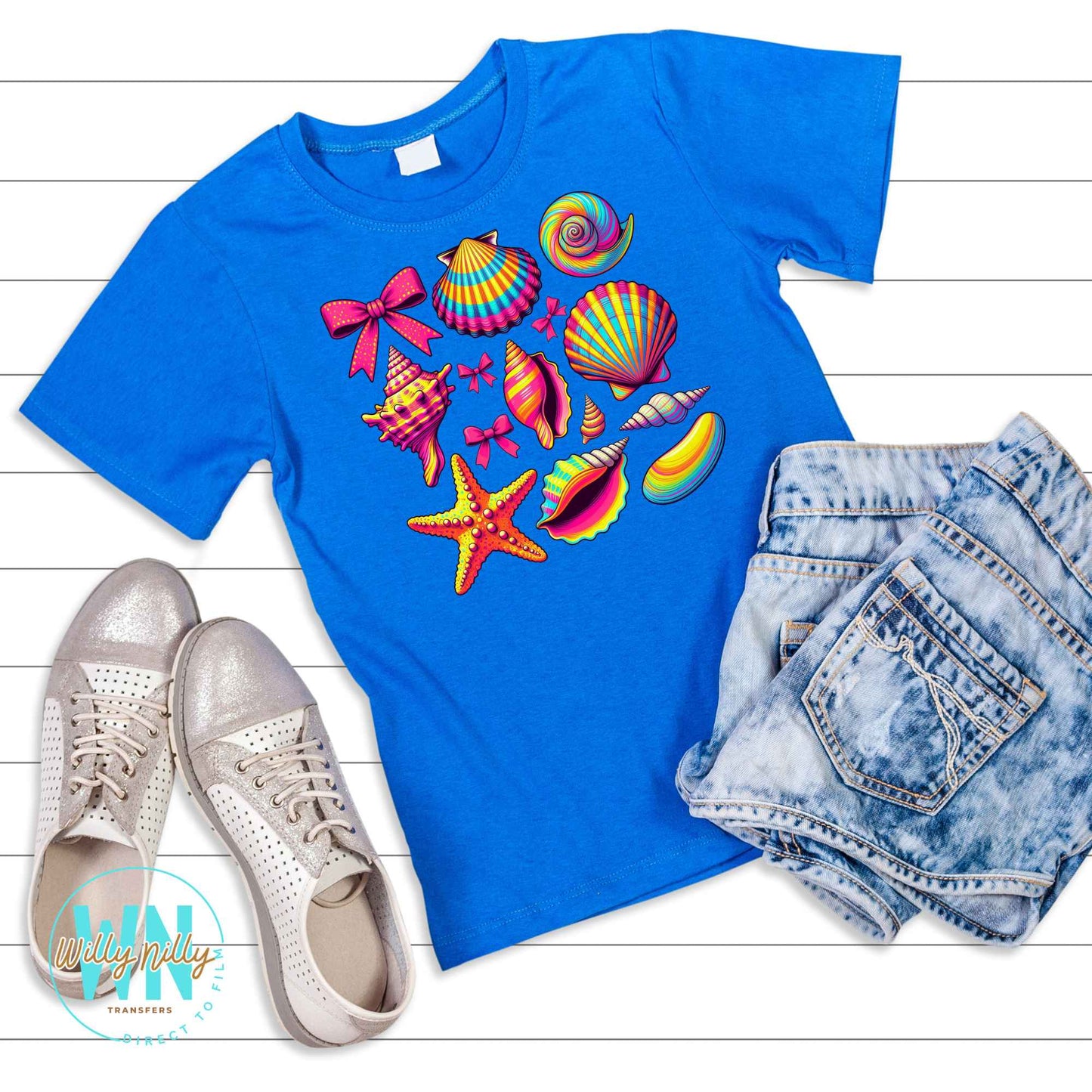 Seashell Coastal Summer-Ready to Press DTF Transfer