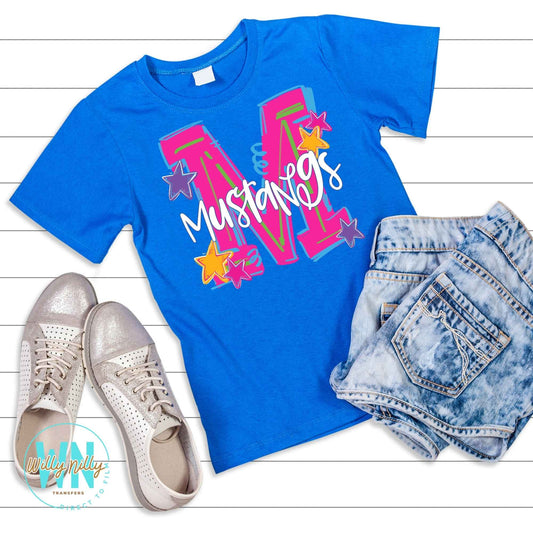 M is for Mustangs-Ready to Press DTF Transfer