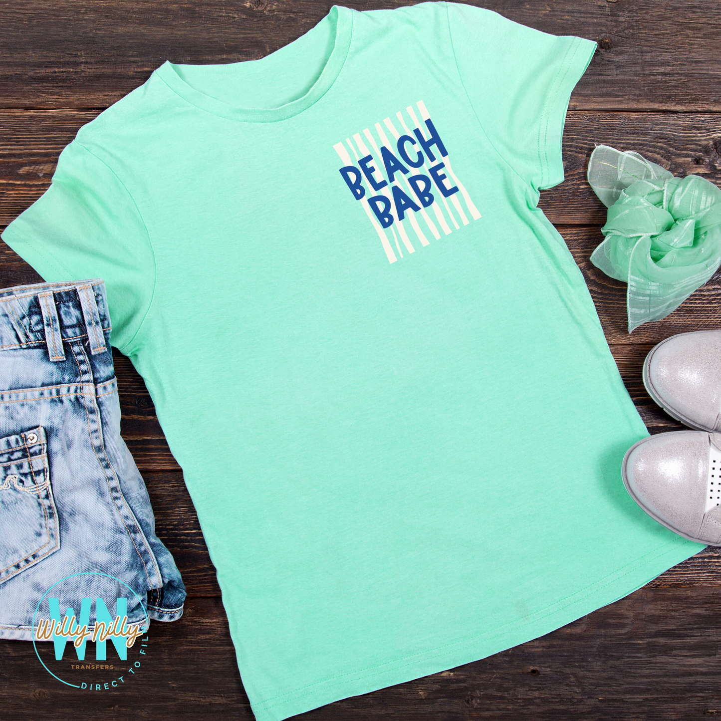 Beach Babe (with stripes)-Ready to Press DTF Transfer