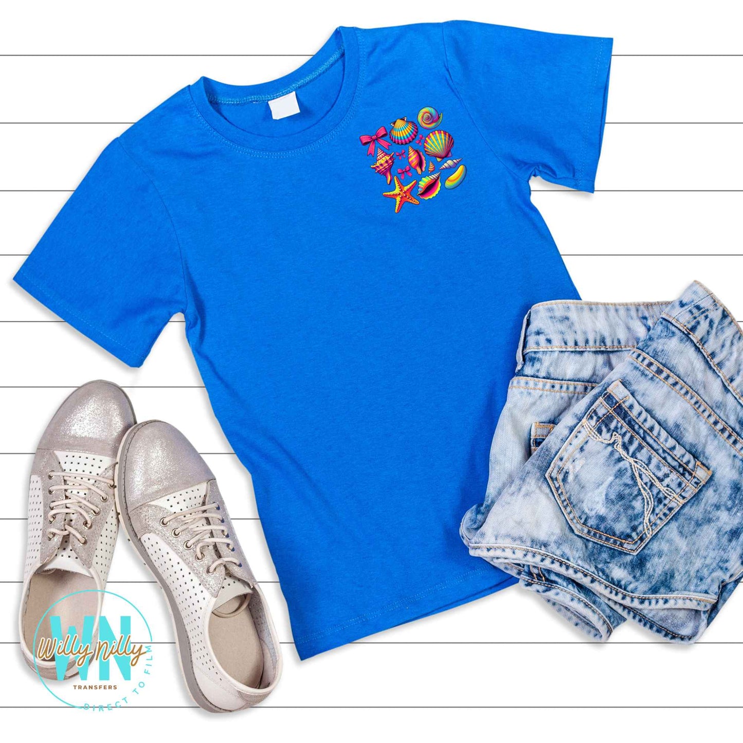 Seashell Coastal Summer-Ready to Press DTF Transfer