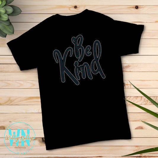Be Kind-Custom Color Ready to Press Spangle Transfer