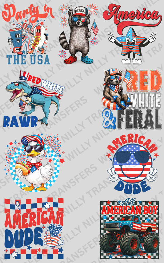 Premade Gang Sheet-Red White & Feral (Youth)
