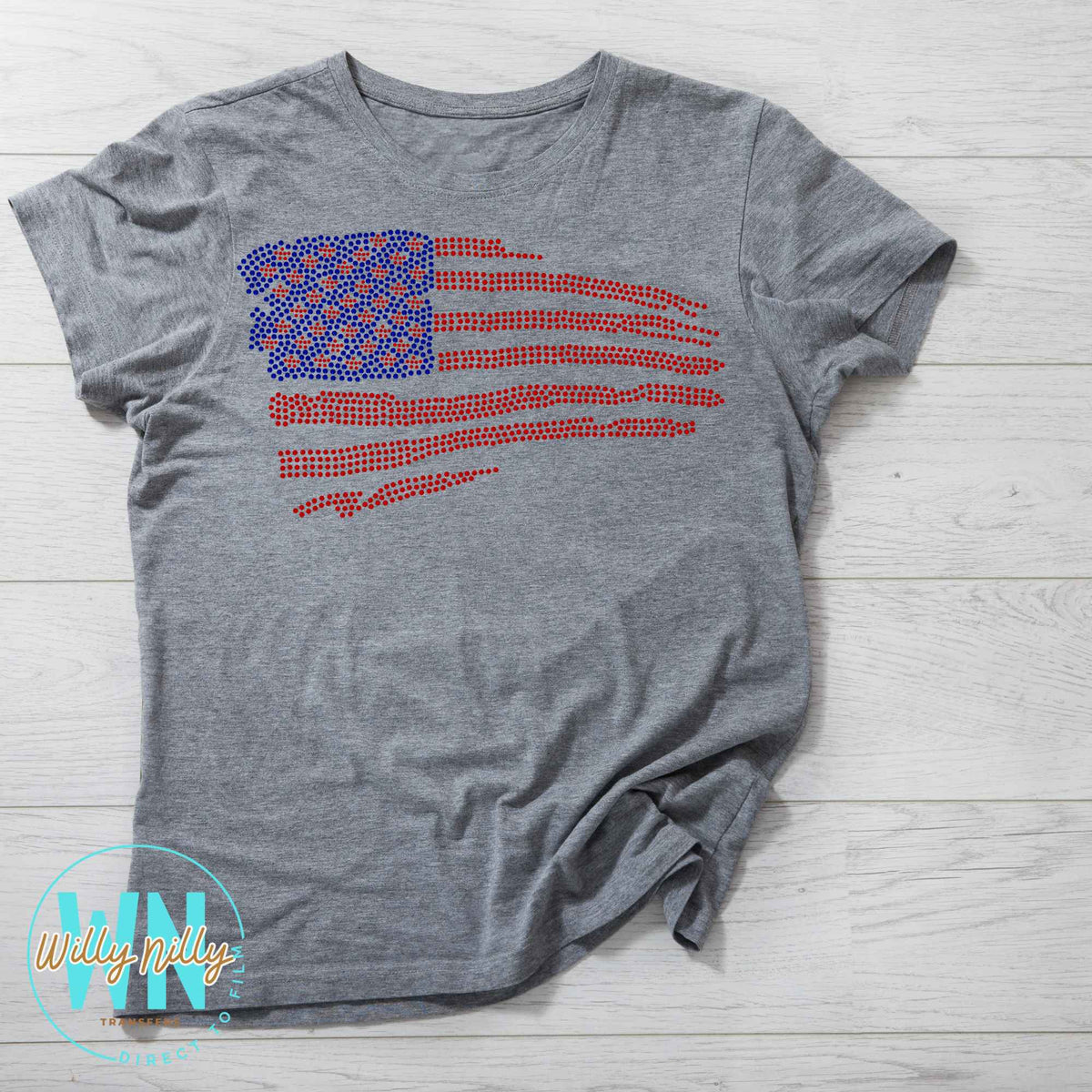 Distressed Flag-Ready to Press Spangle Transfer