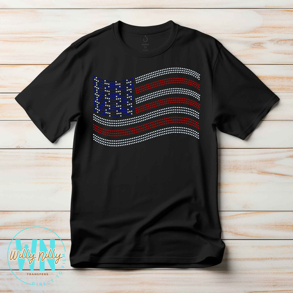 American Flag-Ready to Press Spangle Transfer