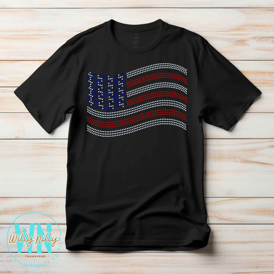 American Flag-Ready to Press Spangle Transfer