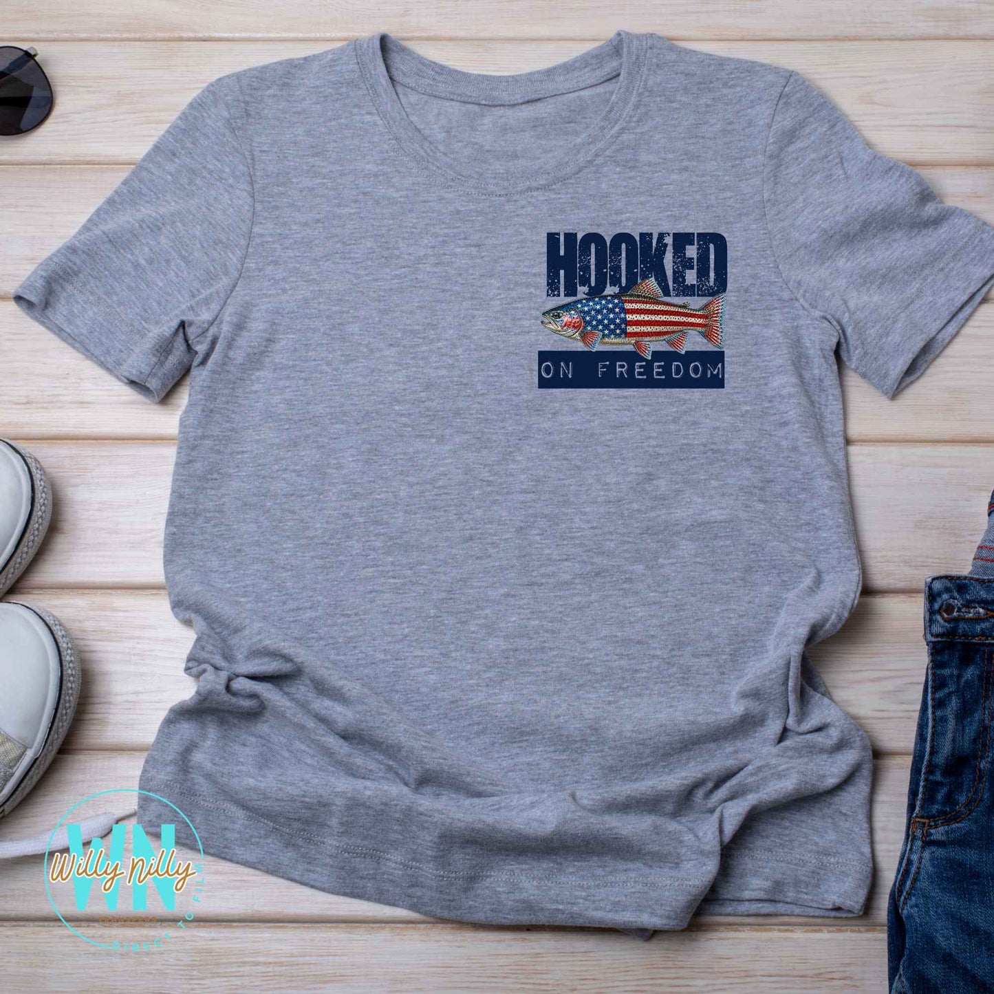 Hooked on Freedom (trout)-Ready to Press DTF Transfer