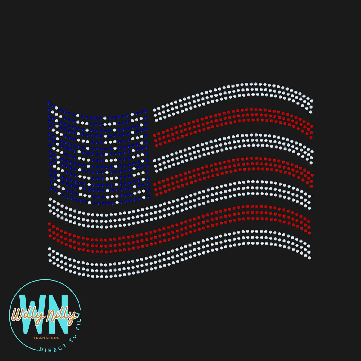 American Flag-Ready to Press Spangle Transfer