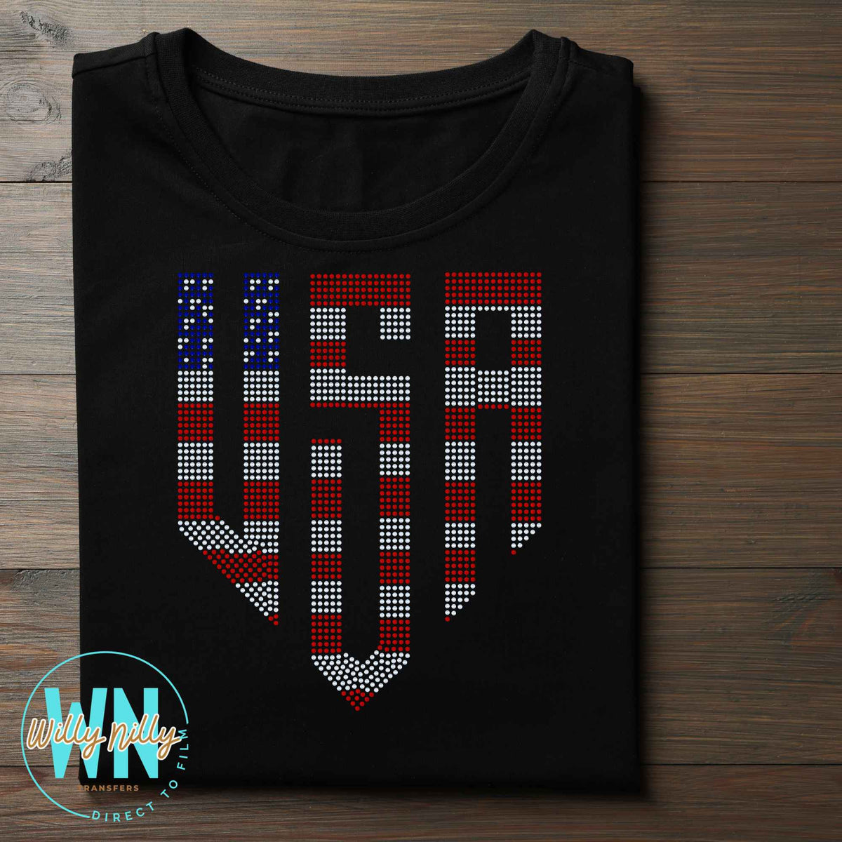 Multicolor USA-Ready to Press Spangle Transfer
