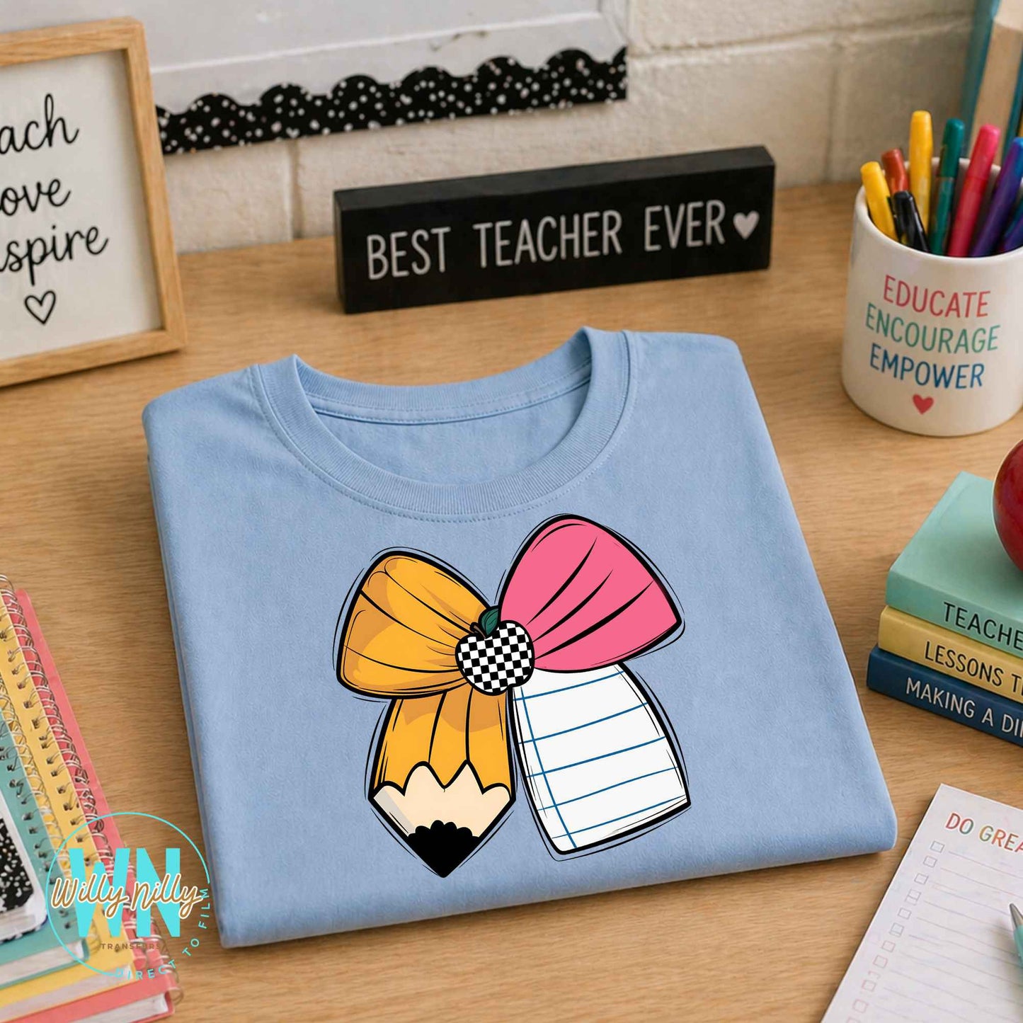 Pencil Bow-Ready to Press DTF Transfer