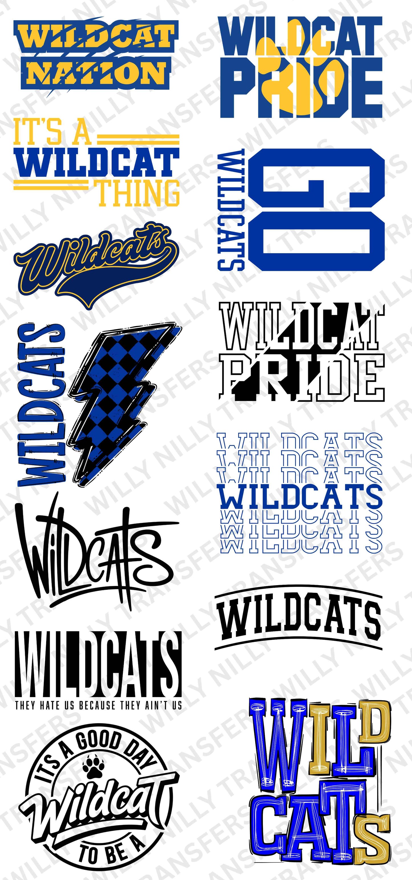 Premade DTF Gang Sheet-WILDCAT Pride (youth)