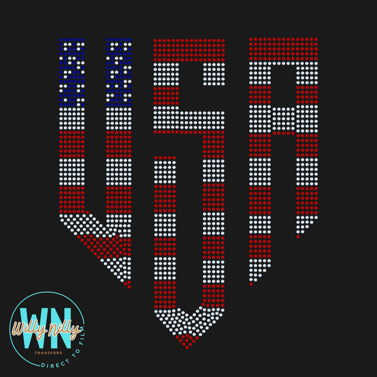 Multicolor USA-Ready to Press Spangle Transfer