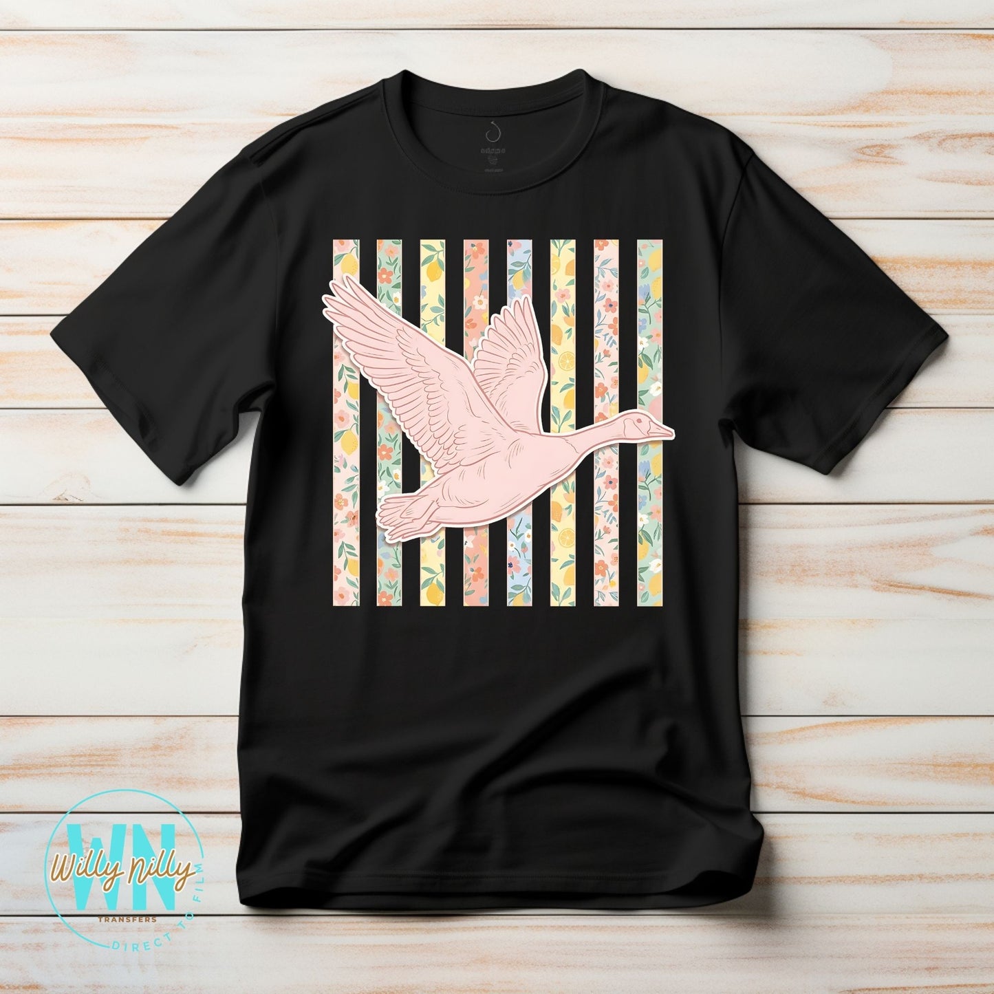 Floral Goose-Ready to Press DTF Transfer