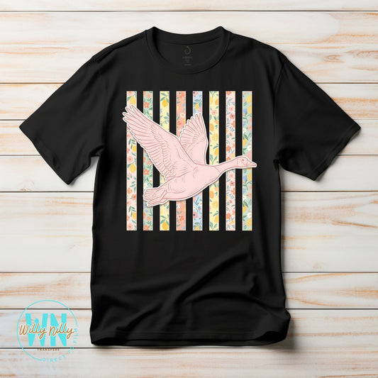 Floral Goose-Ready to Press DTF Transfer