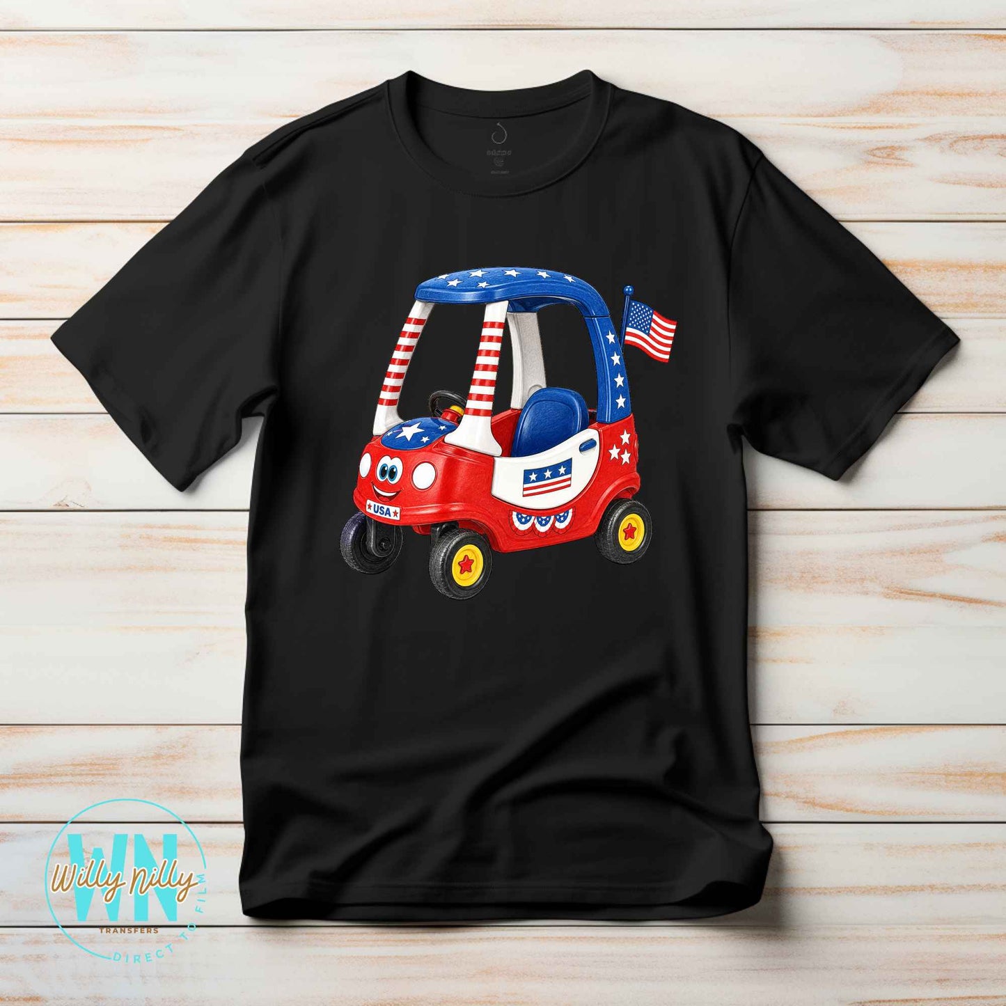 USA Toddler Car-Ready to Press DTF Transfer