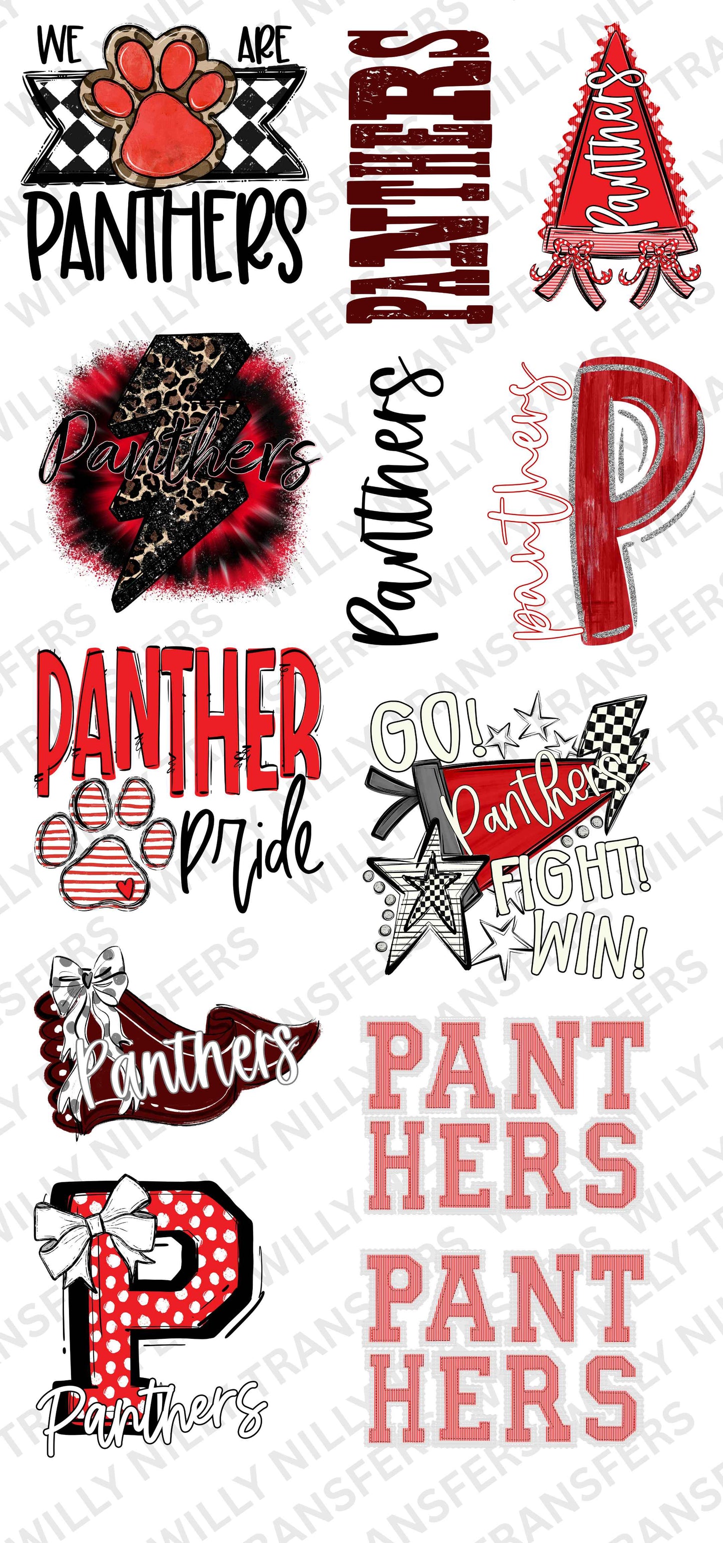 Premade DTF Gang Sheet-School Spirit PANTHERS (youth)