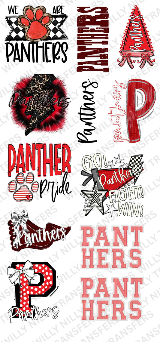 Premade DTF Gang Sheet-School Spirit PANTHERS (youth)