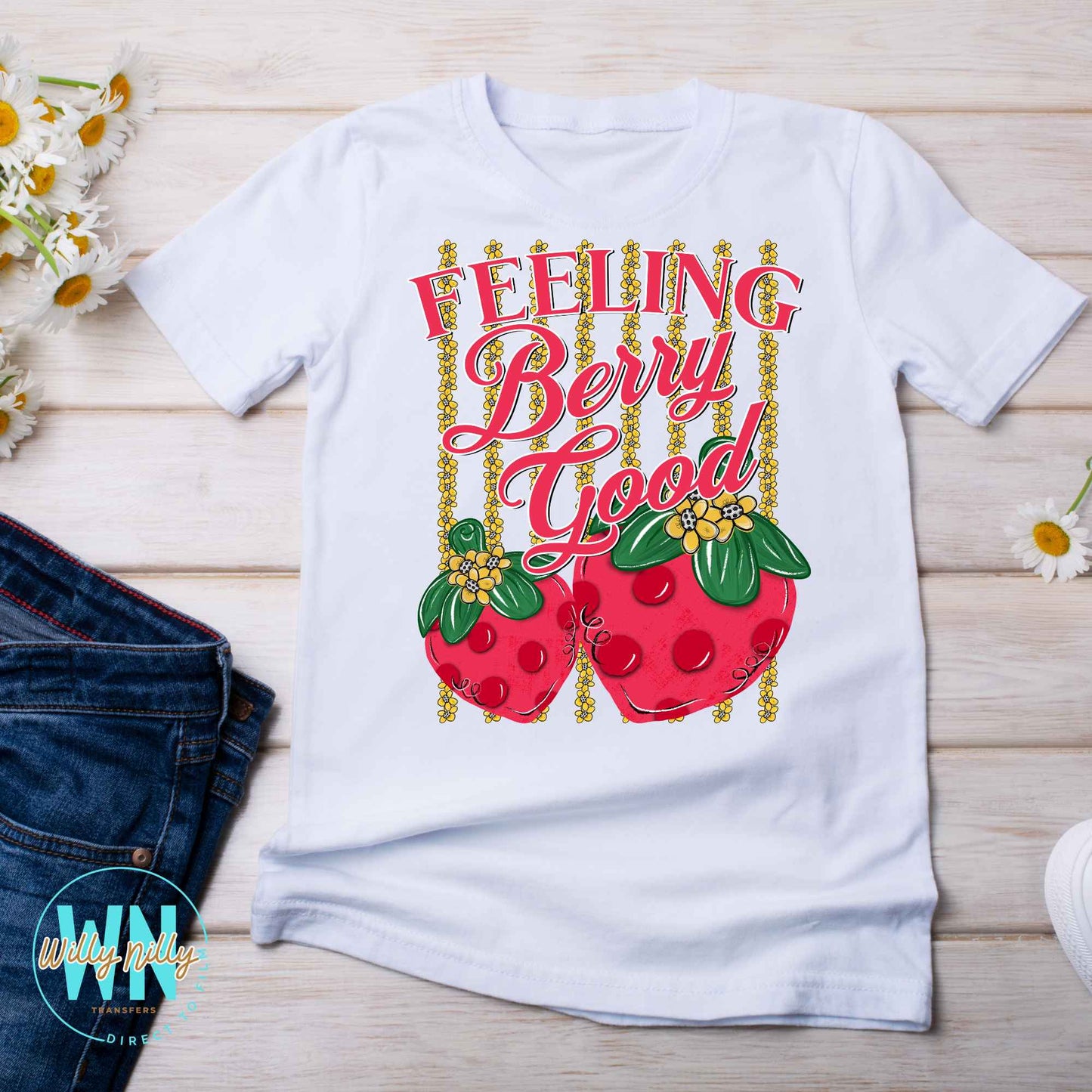 Feeling Berry Good (gold stripes)-Ready to Press DTF Transfer