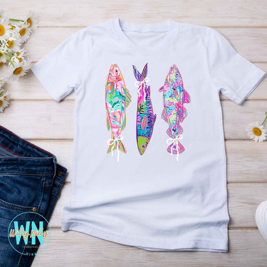 Tropical Fish with Bows-Ready to Press DTF Transfer