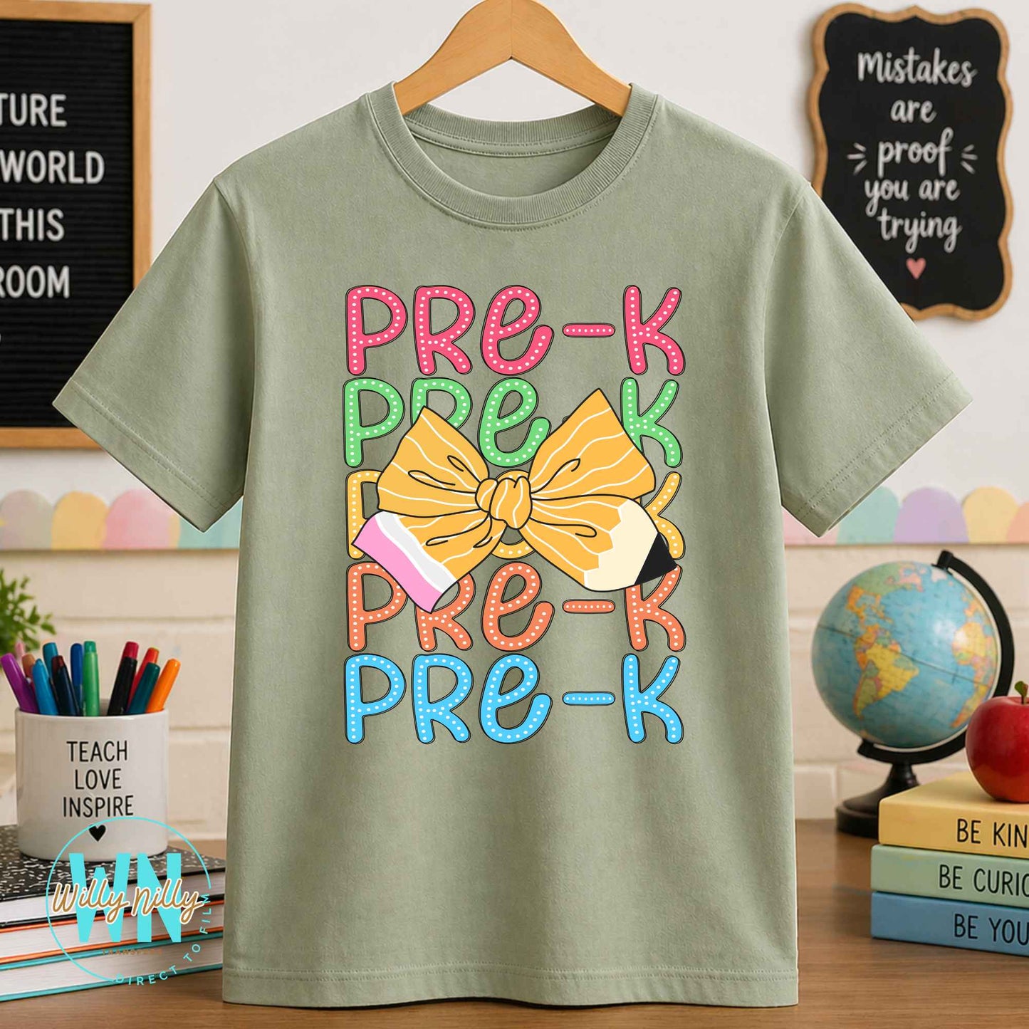 PreK (stacked with bow)-Ready to Press DTF Transfer