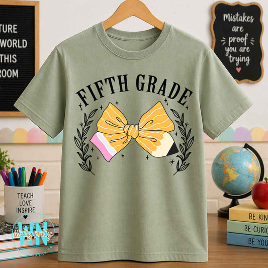 Fifth Grade (with bow)-Ready to Press DTF Transfer