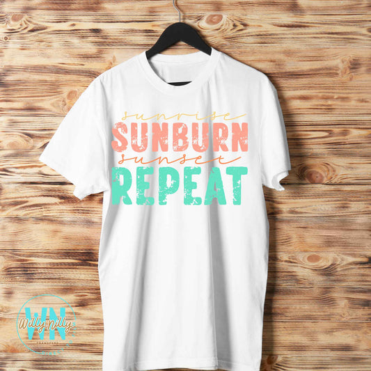 Sunrise Sunburn Sunset Repeat-Ready to Press DTF Transfer