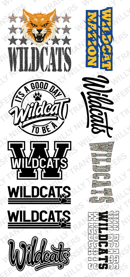 Premade DTF Gang Sheet-WILDCATS Spirit (Adult)