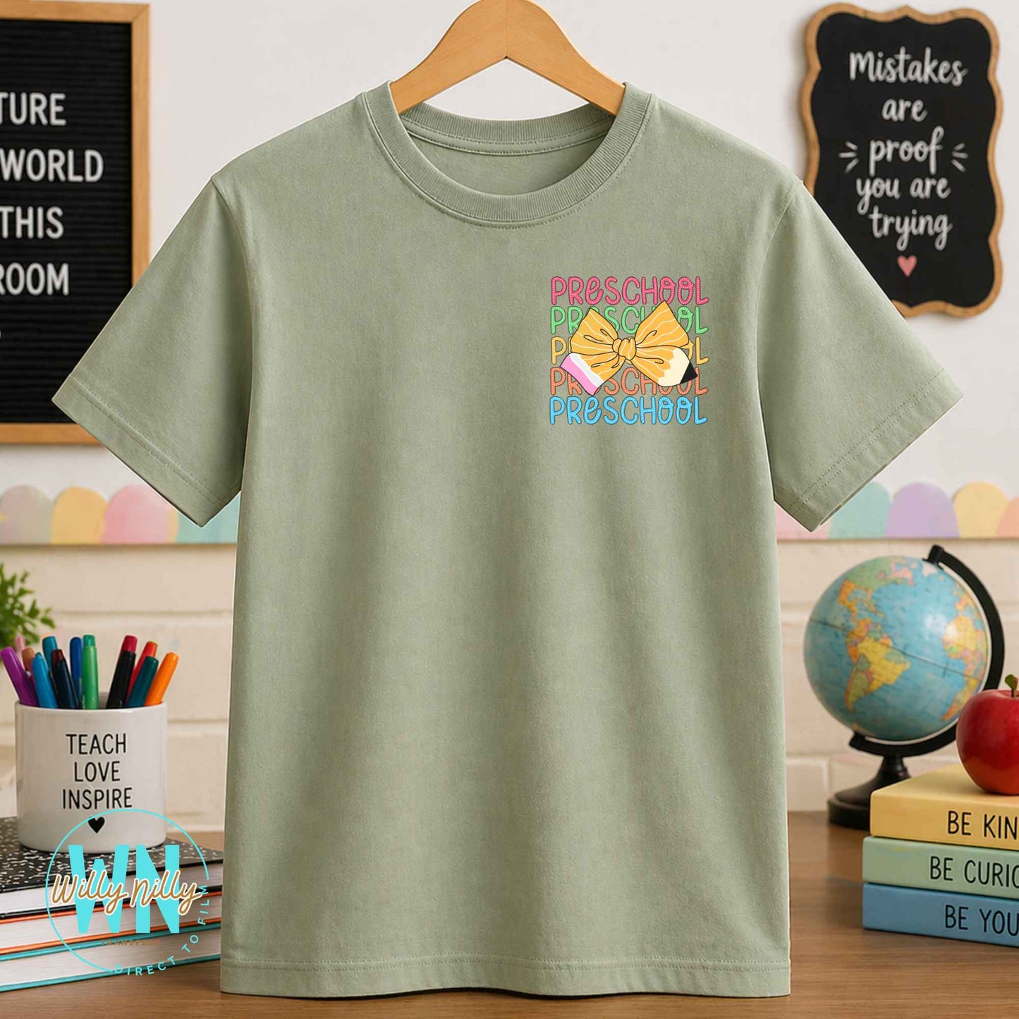 Preschool (stacked with bow)-Ready to Press DTF Transfer