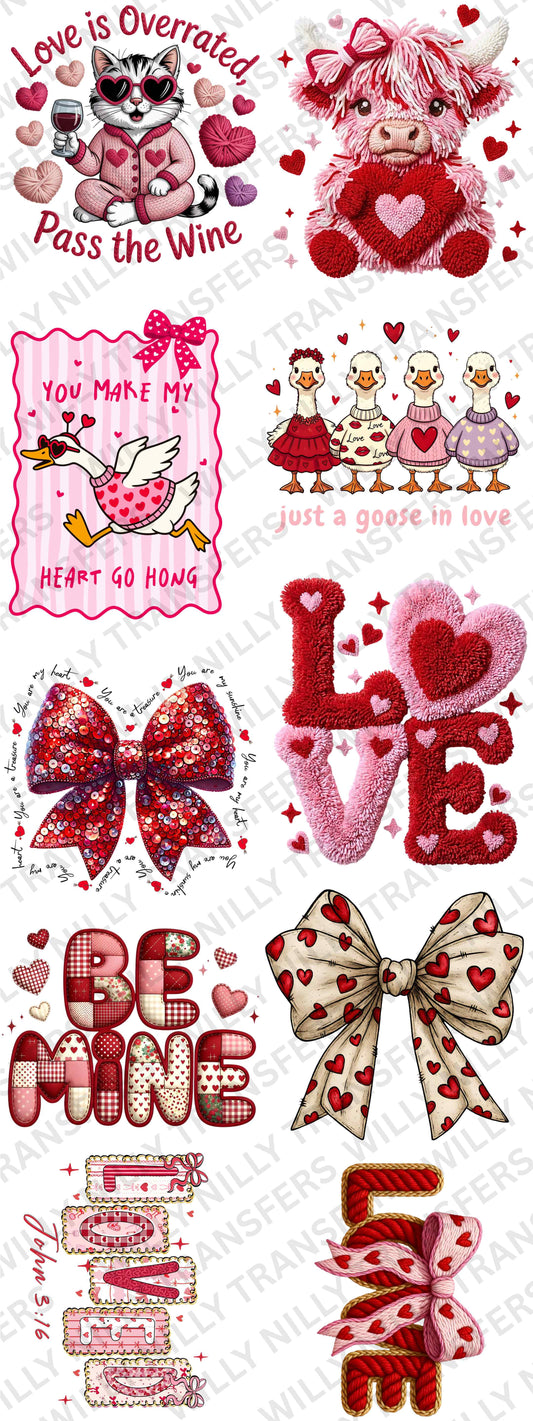 Valentine Pre-Made Gang Sheet 60"  (adults)