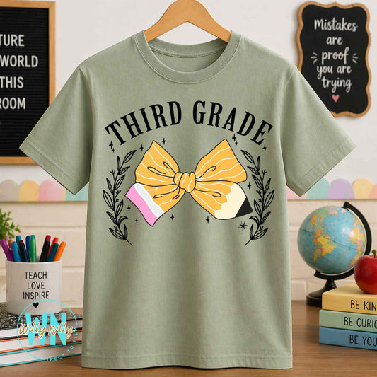 Third Grade (with bow)-Ready to Press DTF Transfer