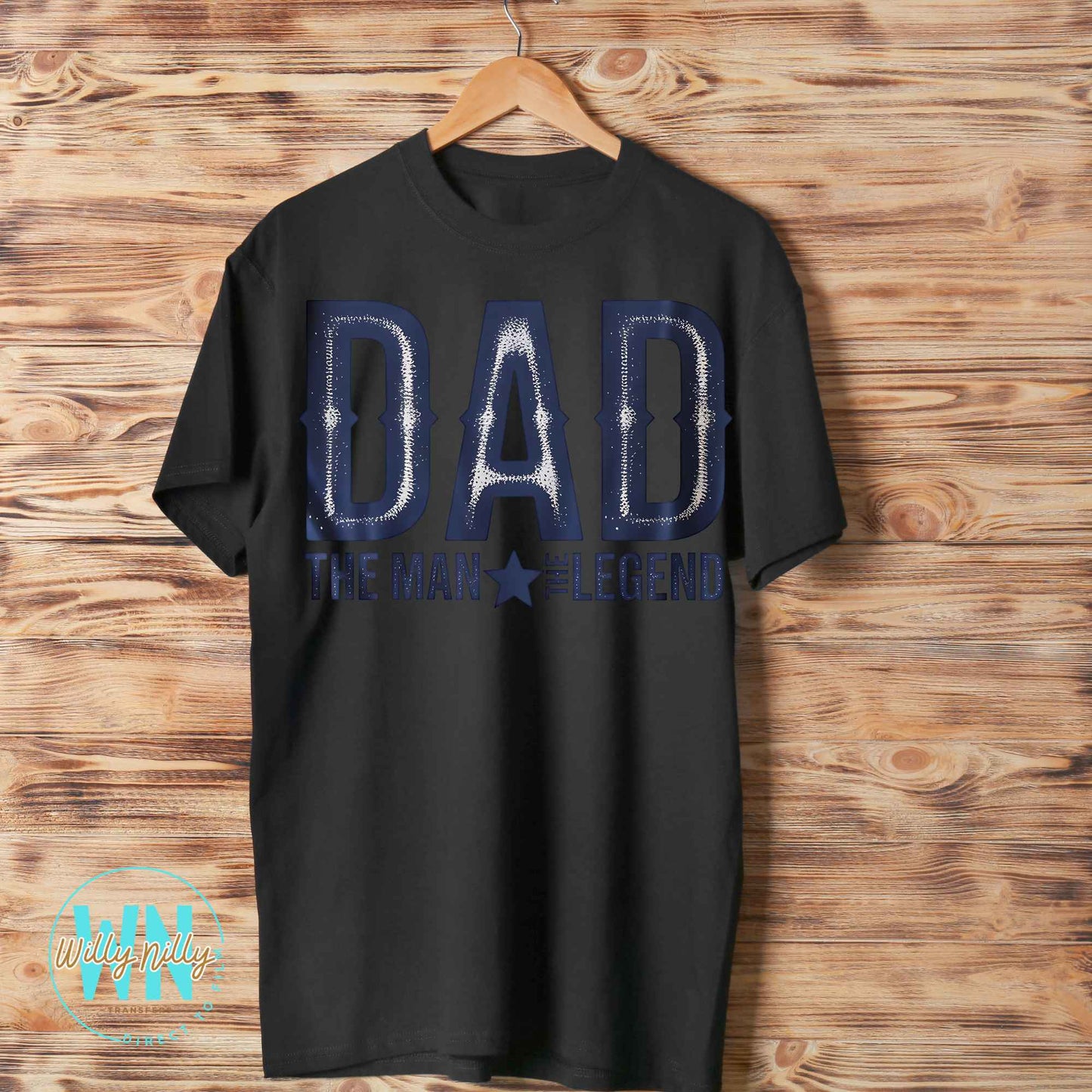 Dad the Man the Legend (blue)-Ready to Press DTF Transfer