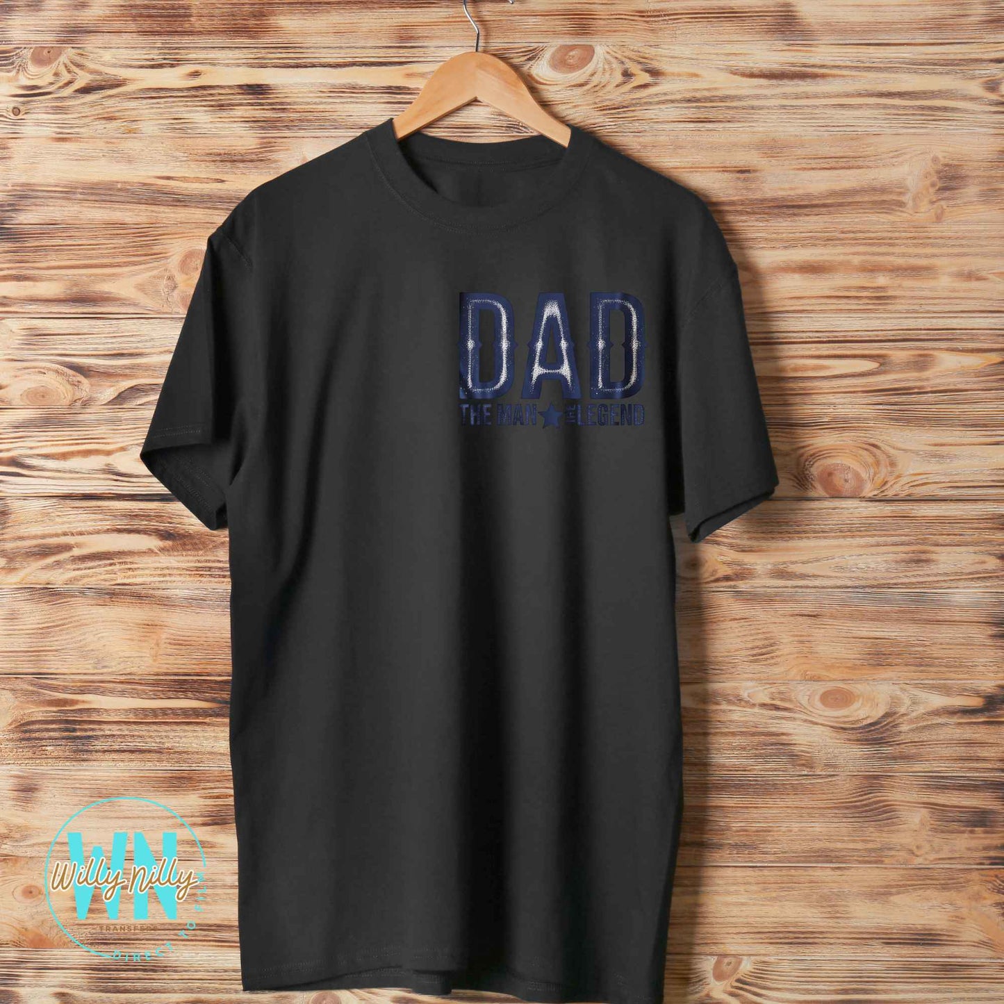 Dad the Man the Legend (blue)-Ready to Press DTF Transfer