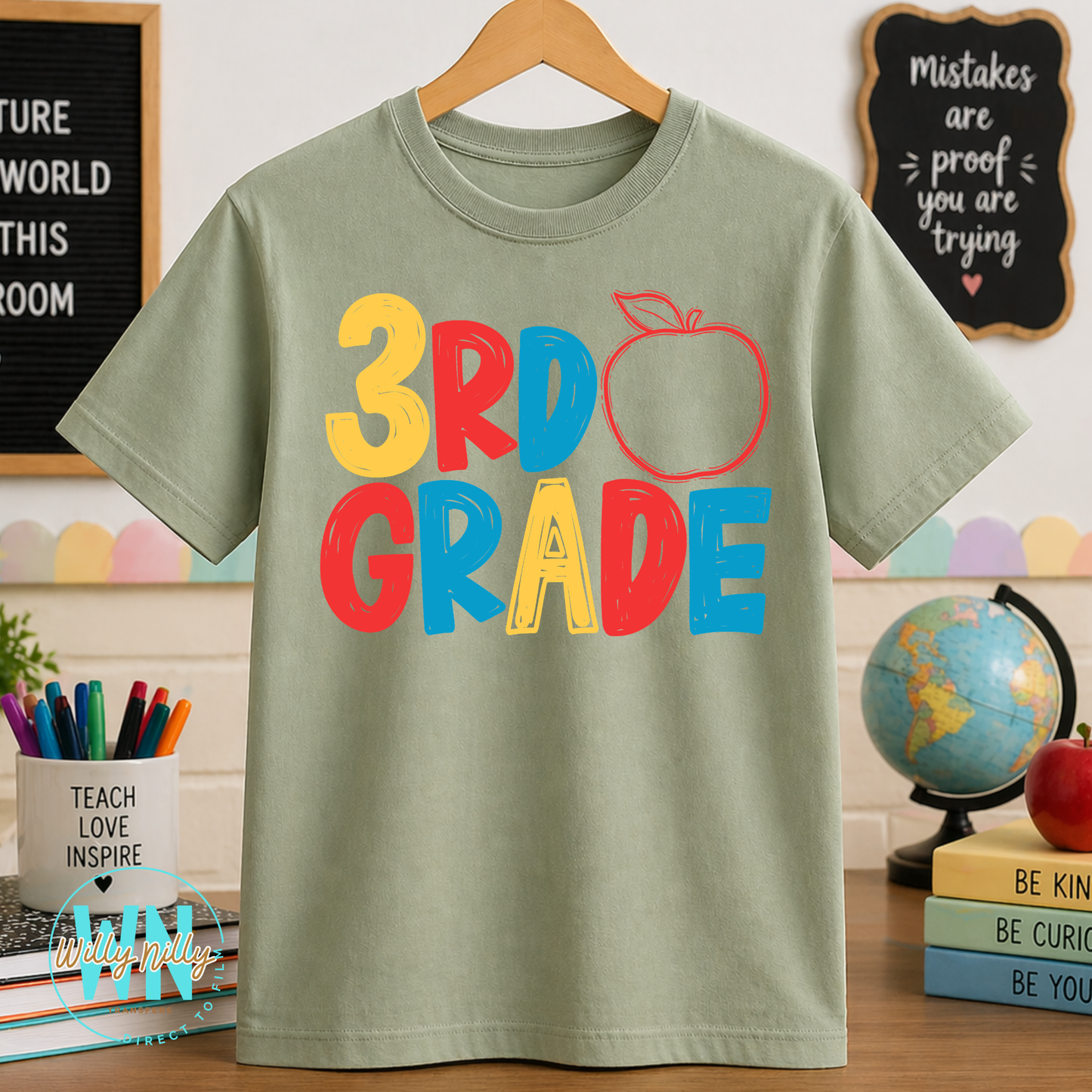3rd Grade (apple)-Ready to Press DTF Transfer