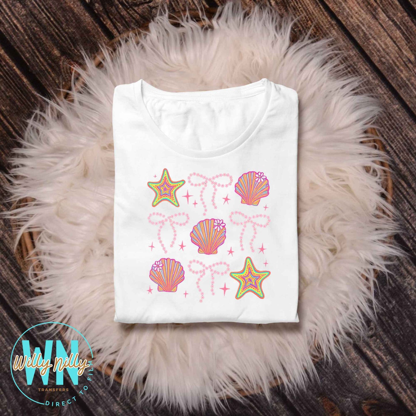 Shells and Bows-Ready to Press DTF Transfer