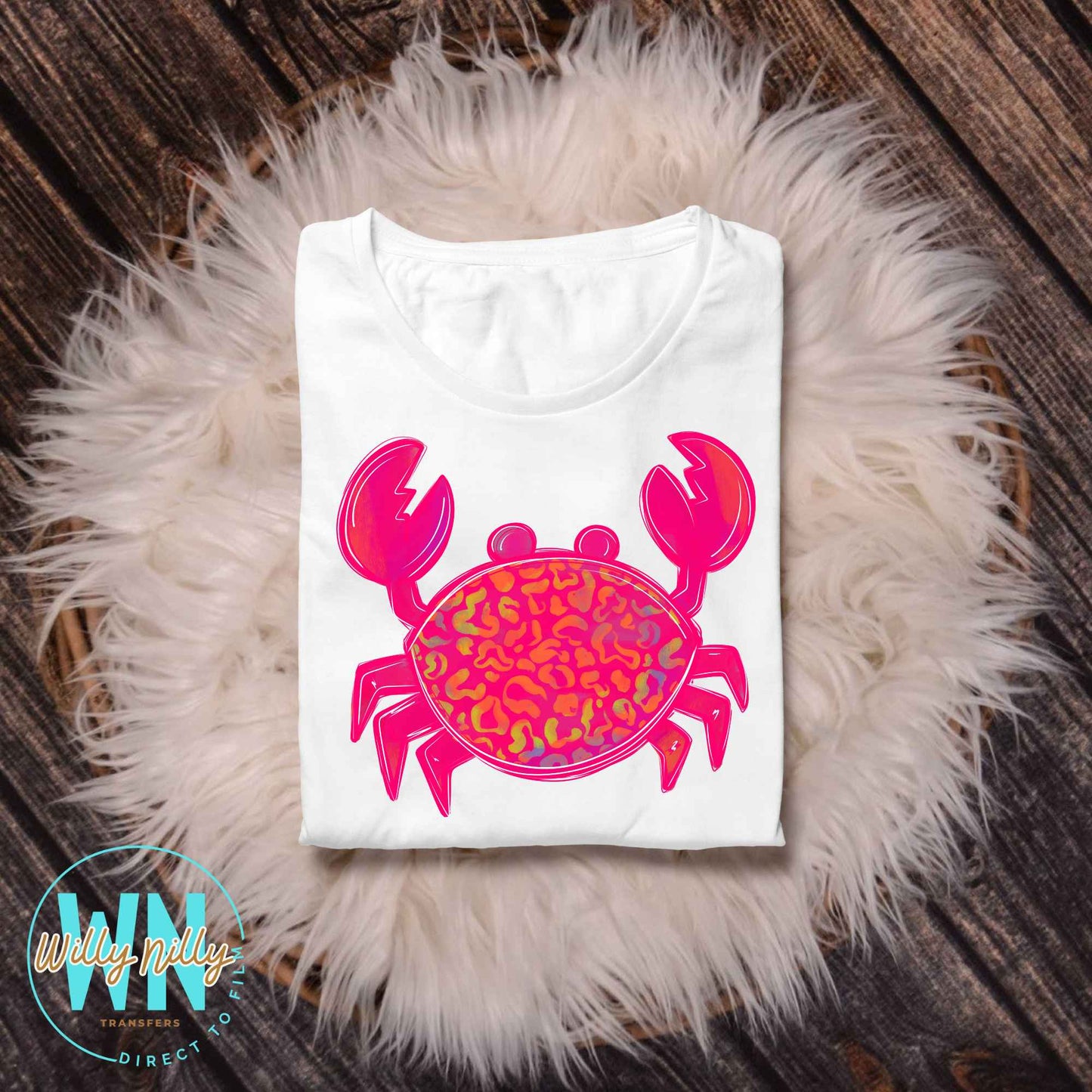 Pink Beach Crab-Ready to Press DTF Transfer