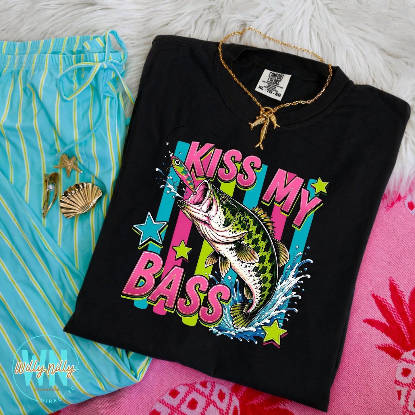 Kiss My Bass-Ready to Press DTF Transfer