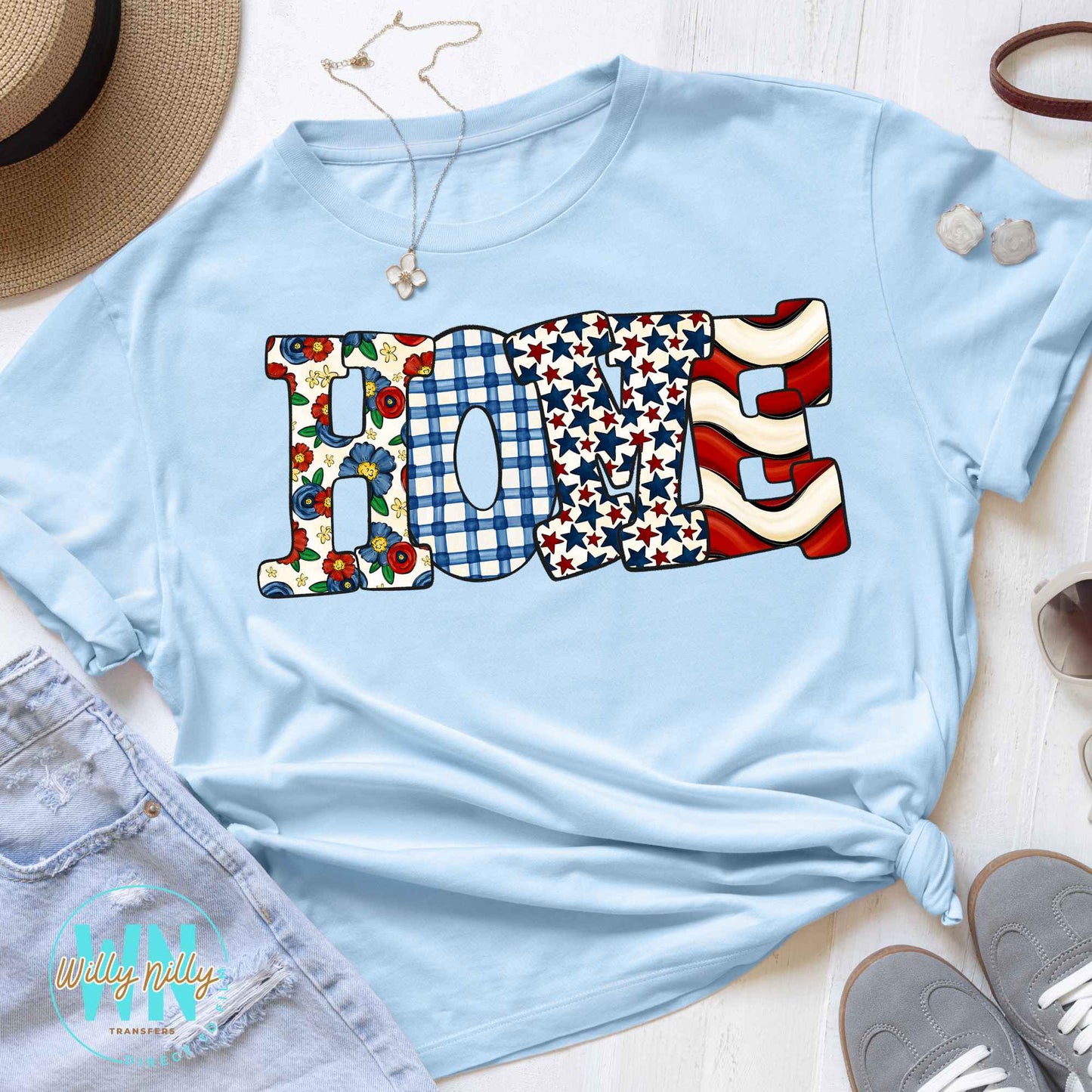 Patriotic Home-Ready to Press DTF Transfer
