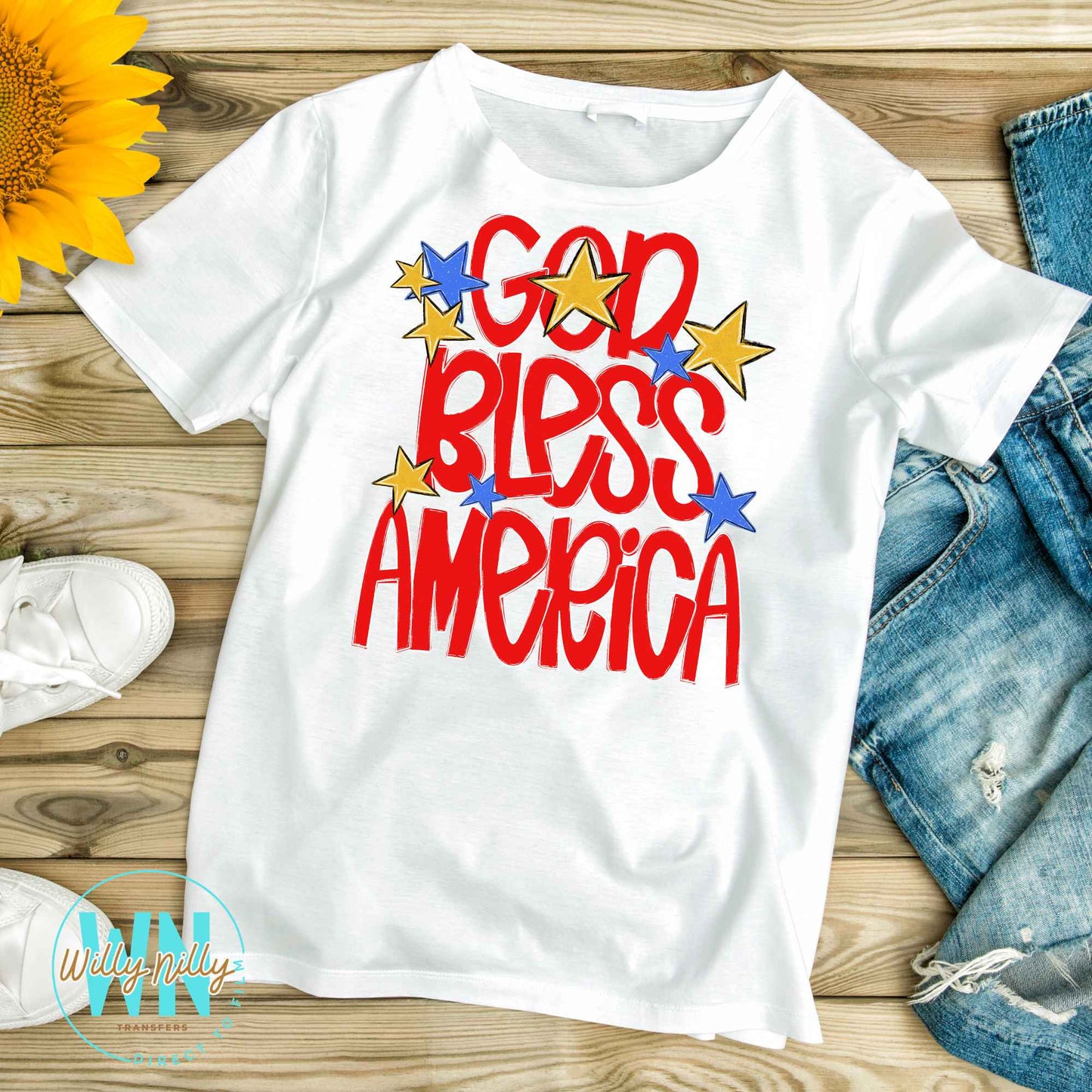 God Bless America-Ready to Press DTF Transfer