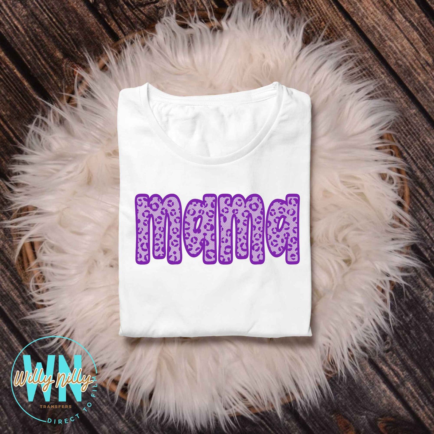 Mama (purple cheetah print)-Ready to Press DTF Transfer