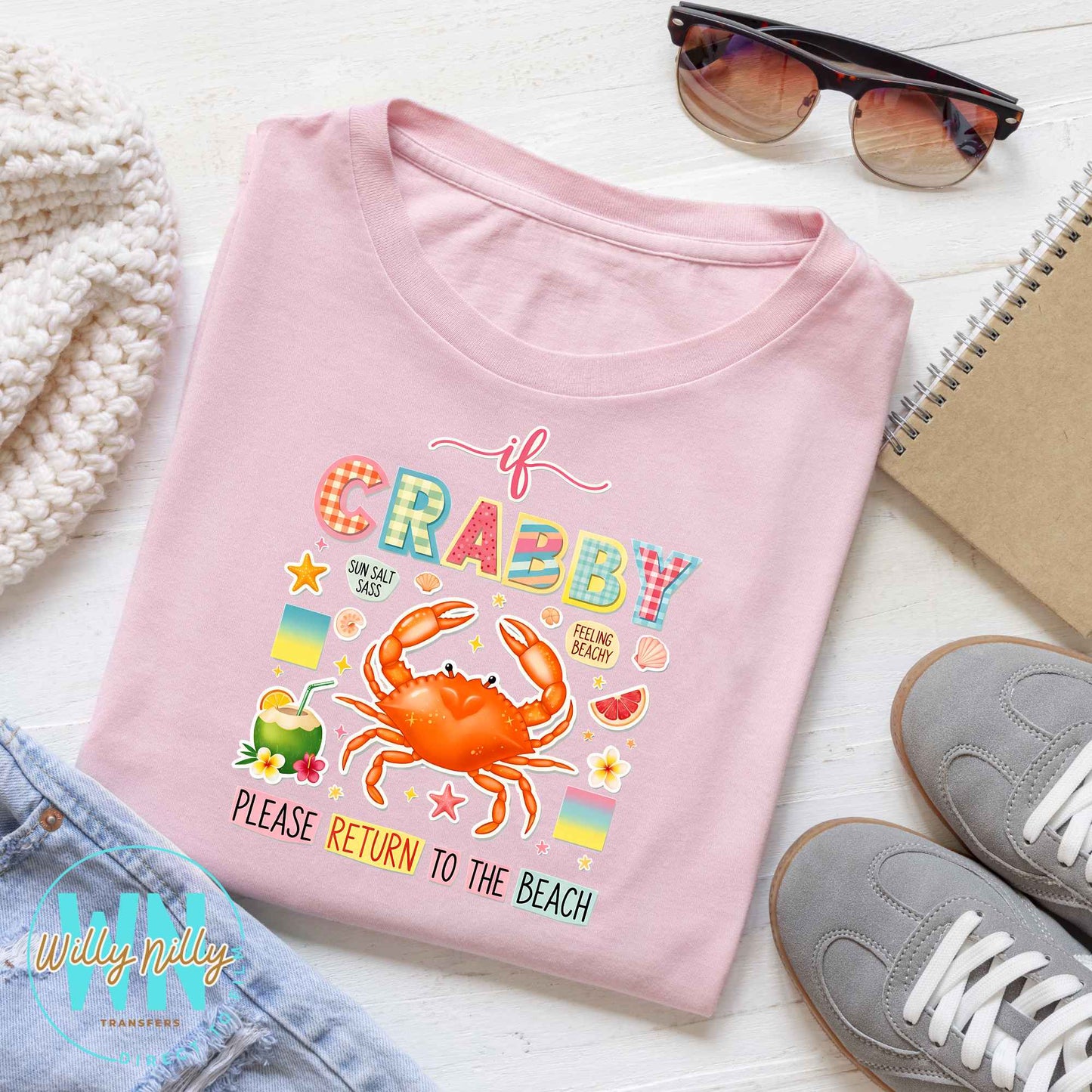 If Crabby Please Return to the Beach-Ready to Press DTF Transfer
