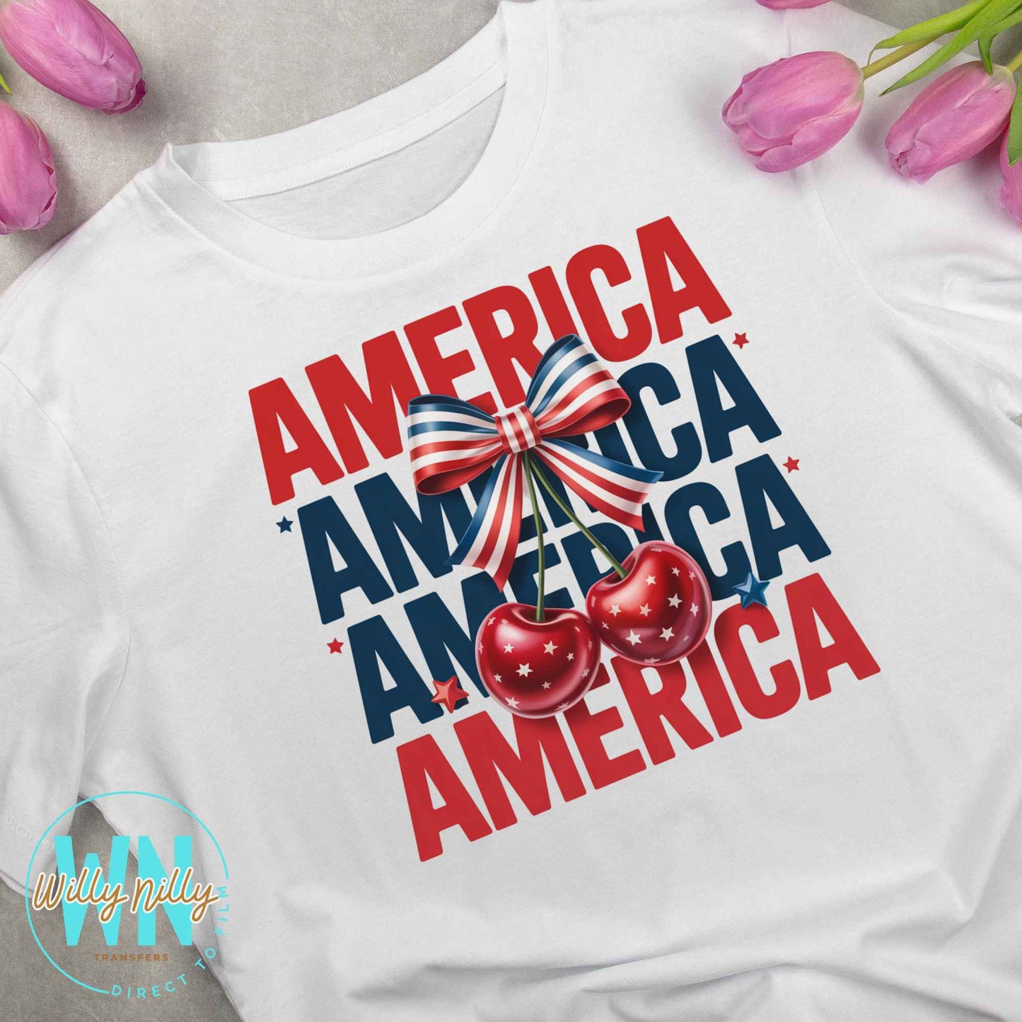 America America-Ready to Press DTF Transfer