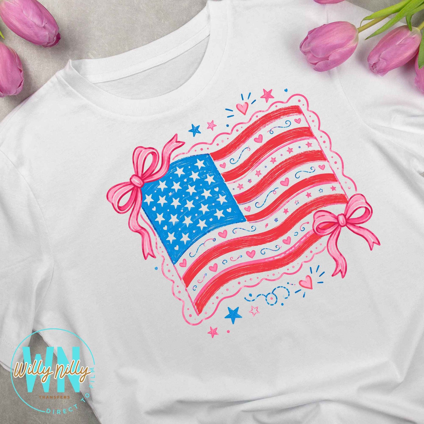 Coquette American Flag-Ready to Press DTF Transfer