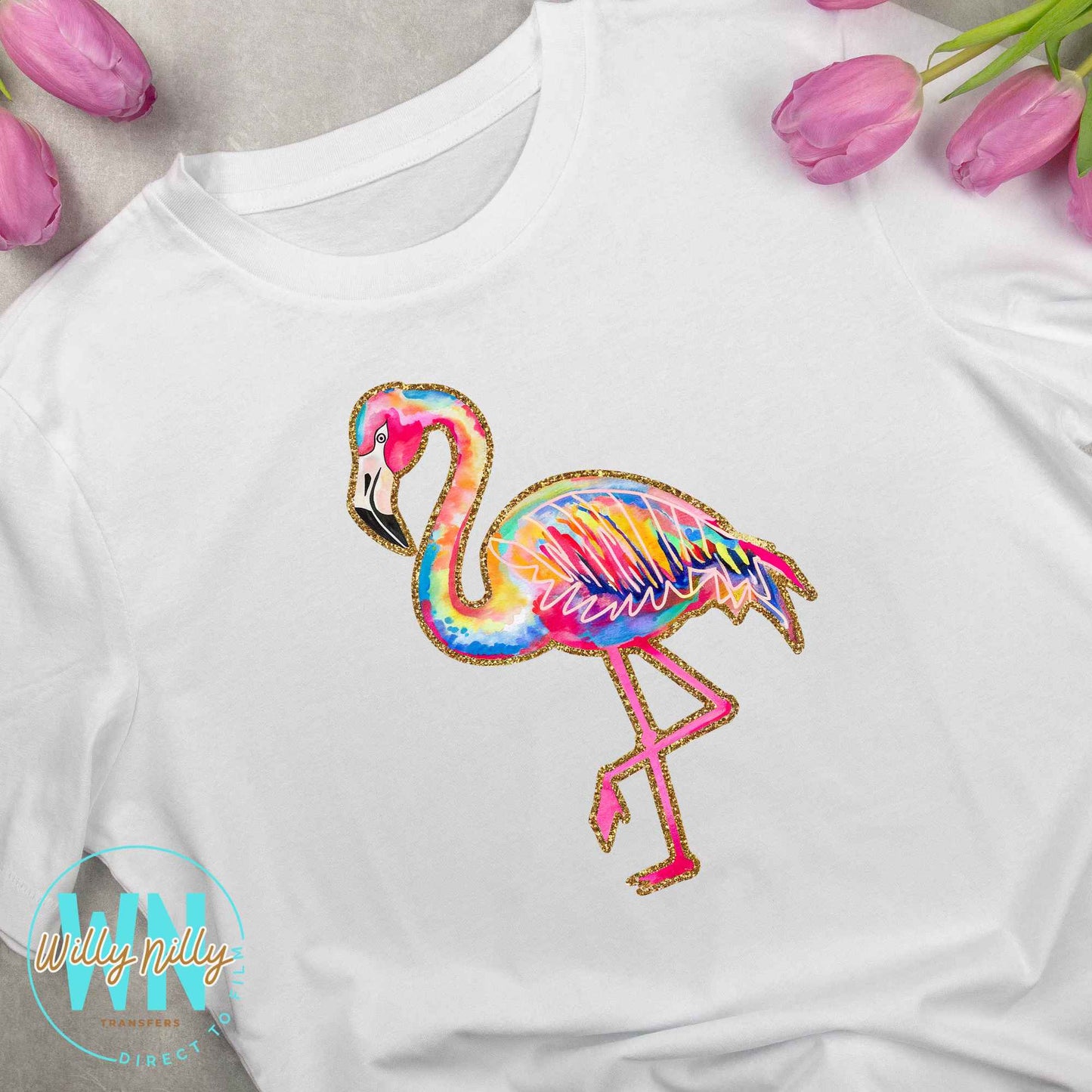 Summer Flamingo-Ready to Press DTF Transfer