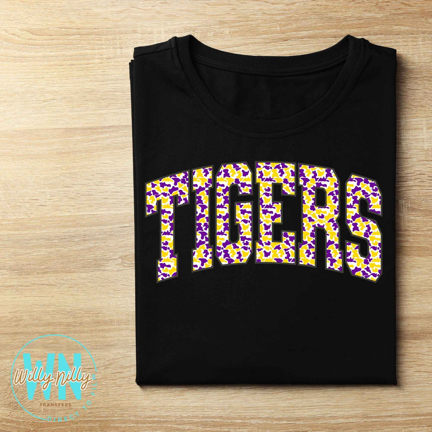 Tigers (gold and purple camo)-Ready to Press DTF Transfer