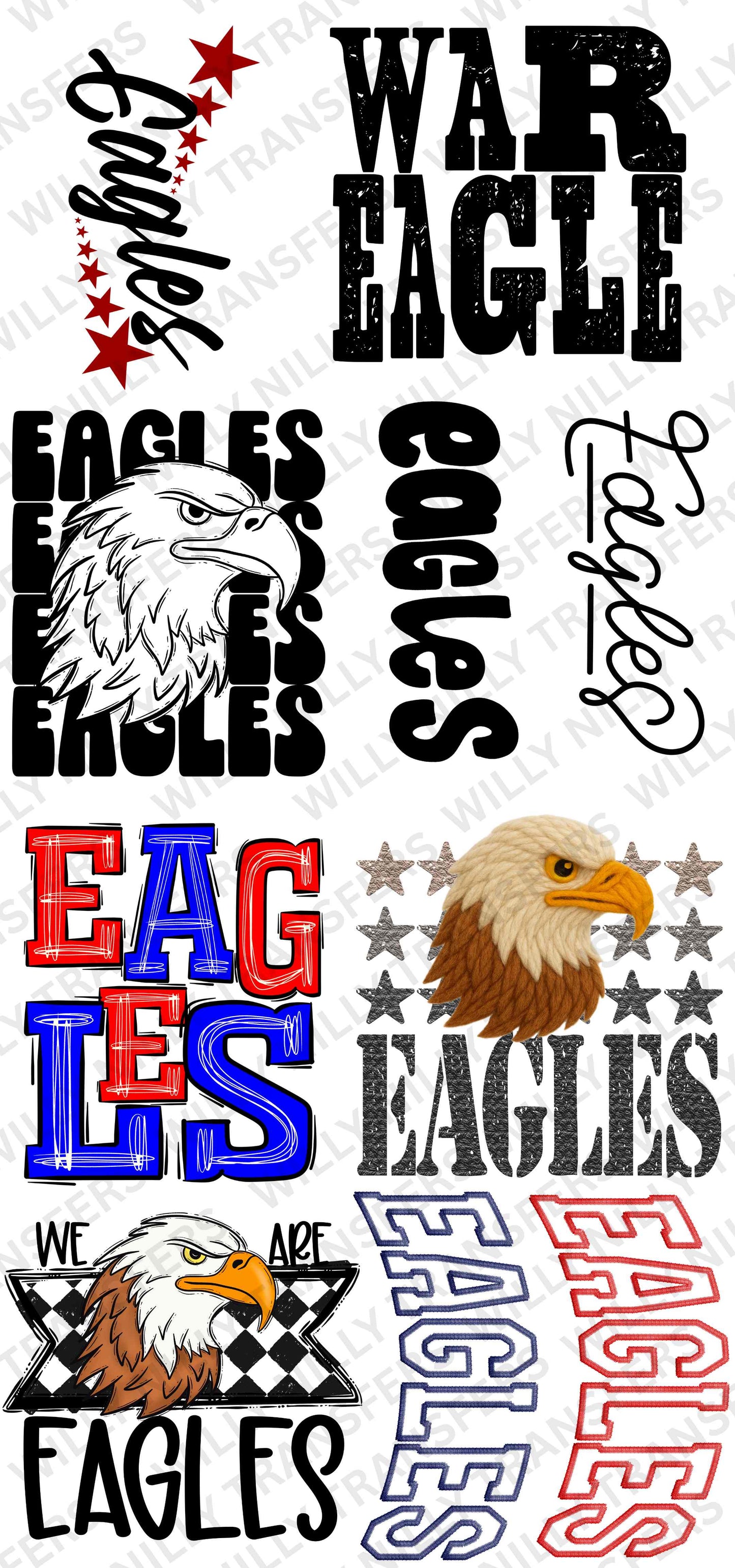 Premade DTF Gang Sheet-EAGLES Spirit (Adult)