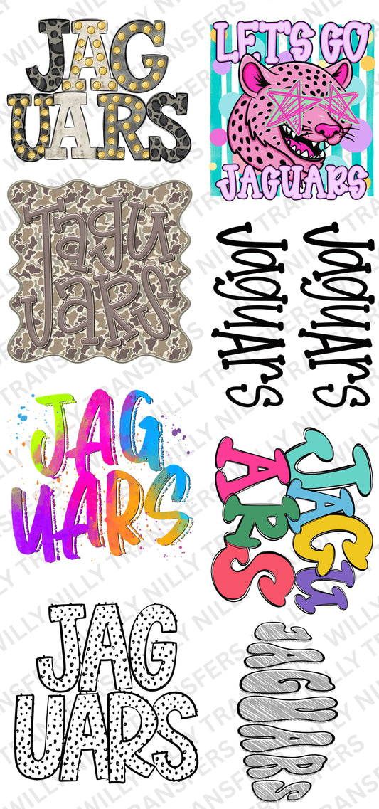 Premade DTF Gang Sheet-School Spirit JAGUARS (Adult)