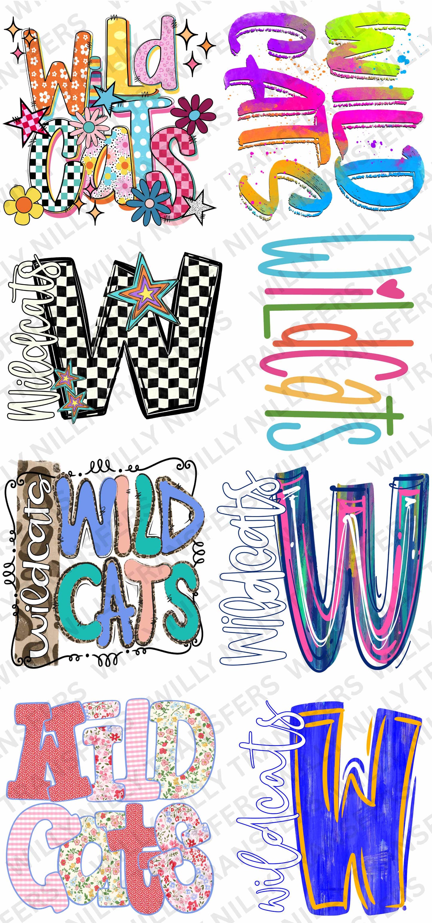 Premade DTF Gang Sheet-WILDCATS Spirit (Adult)