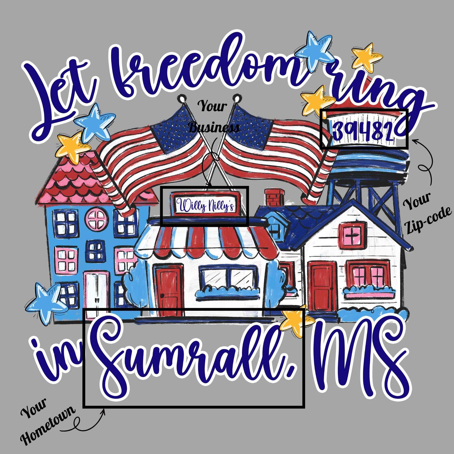 Let Freedom Ring in Your Hometown-Custom Ready to Press DTF Transfer