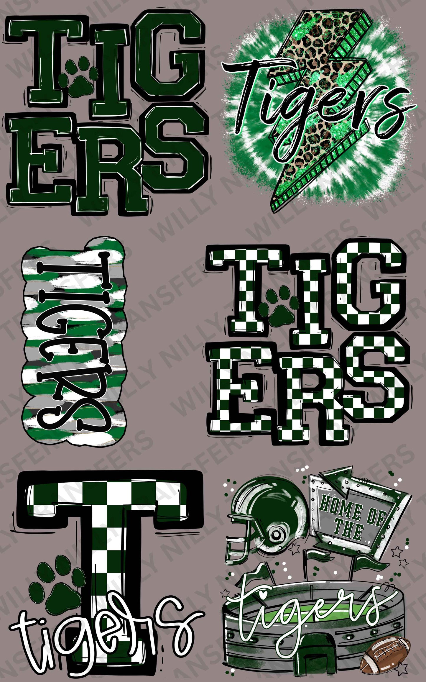 Premade DTF Gang Sheet-Home of the TIGERS (adult)