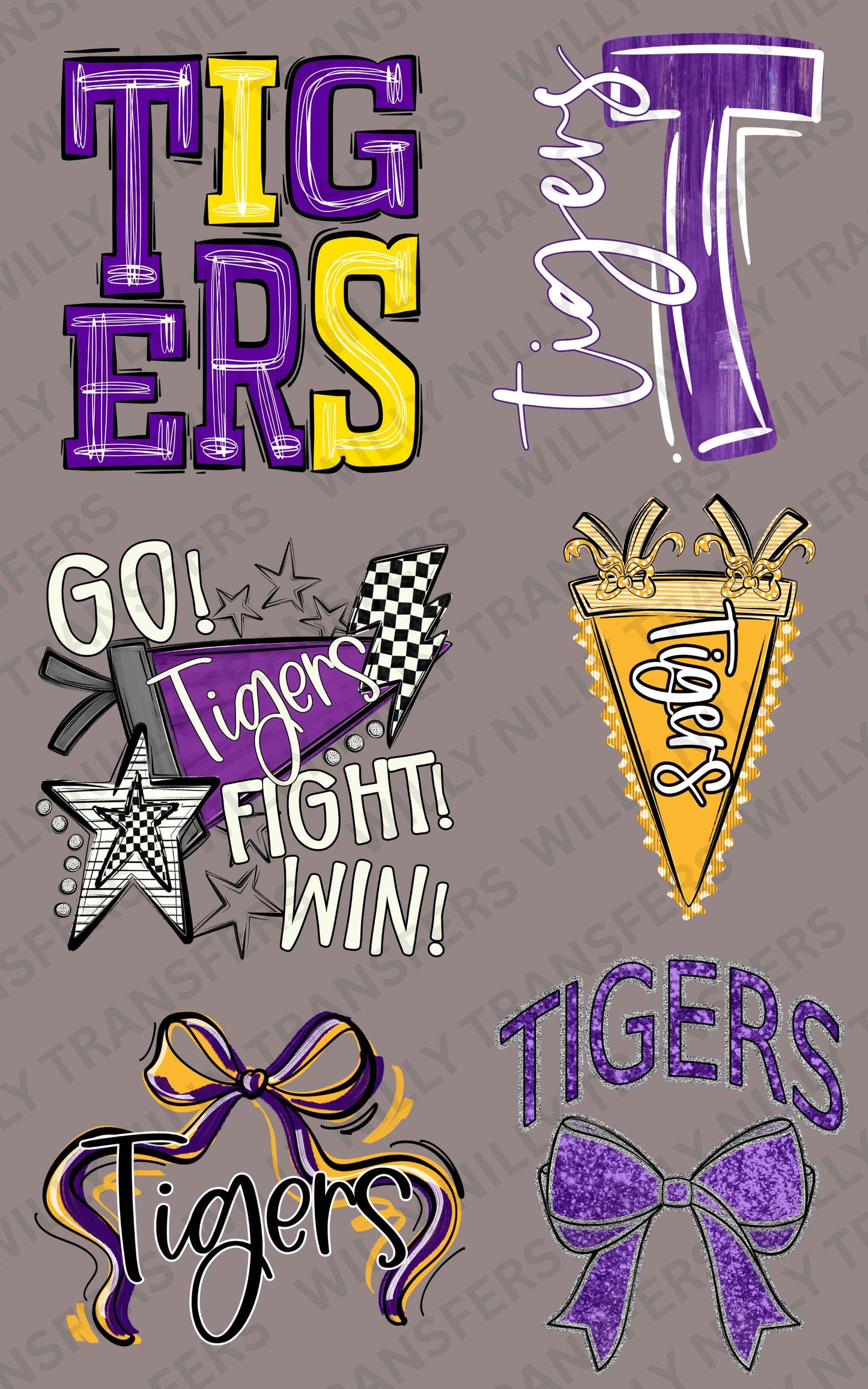 Premade DTF Gang Sheet-Go TIGERS (adult)