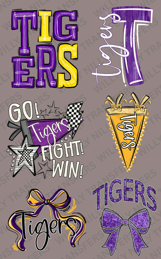 Premade DTF Gang Sheet-Go TIGERS (adult)
